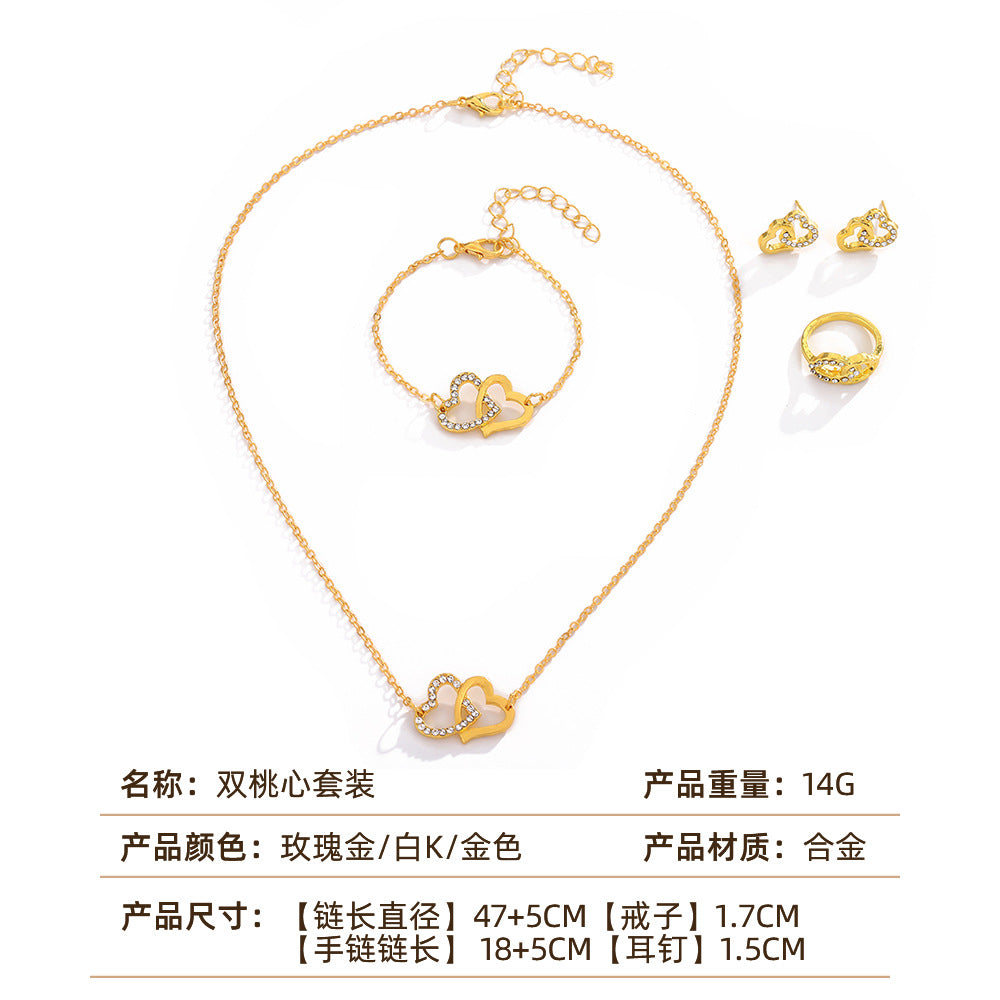 UNI-10557 - Gold Blinky Heart - Jewelry Set