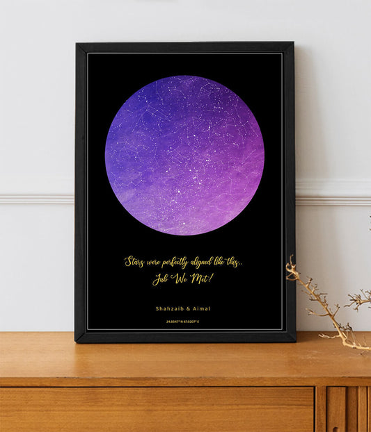 Lilac Star Map Poster (Customizable)