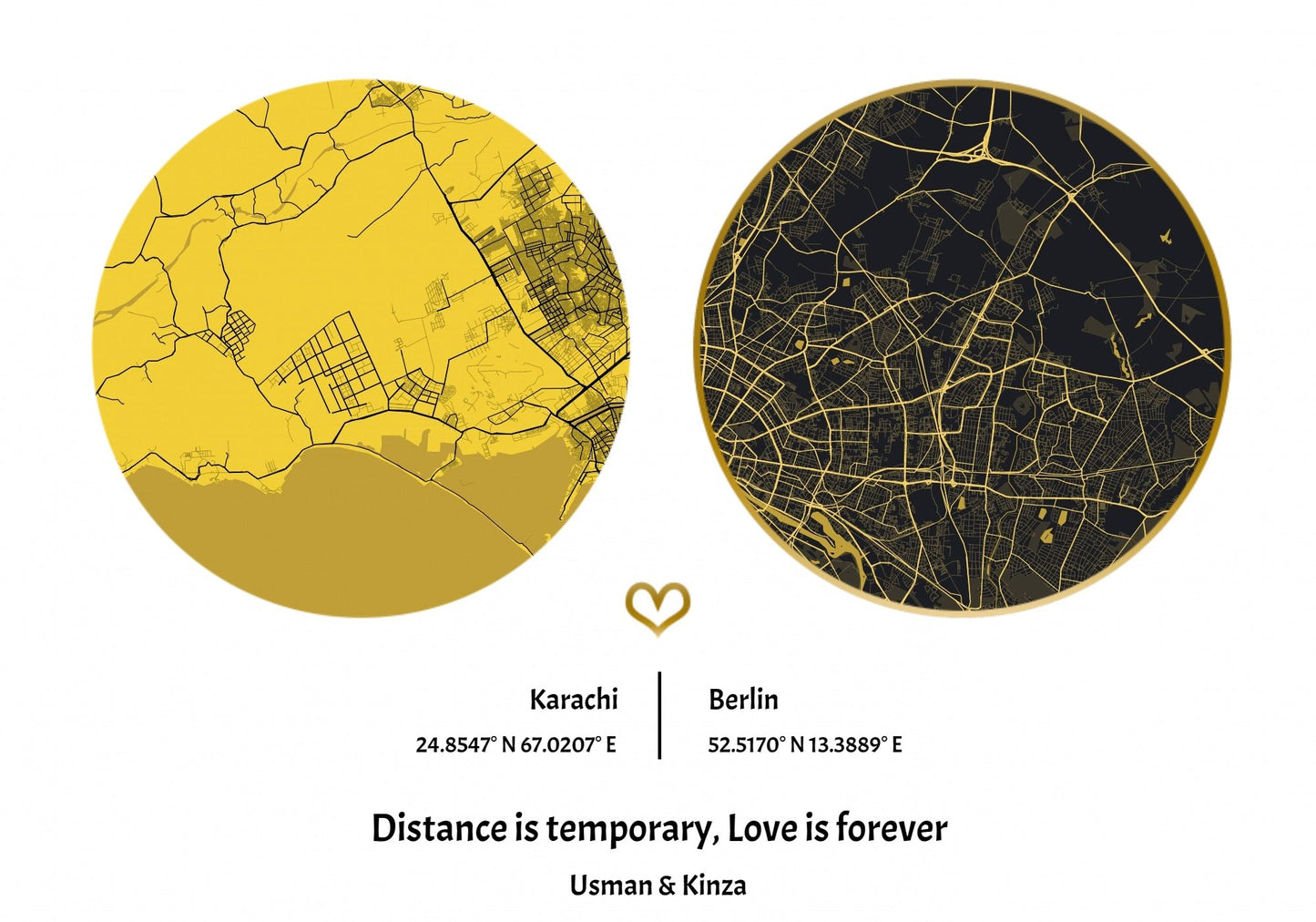 Long Distance Love Circles Frame (Customizable)