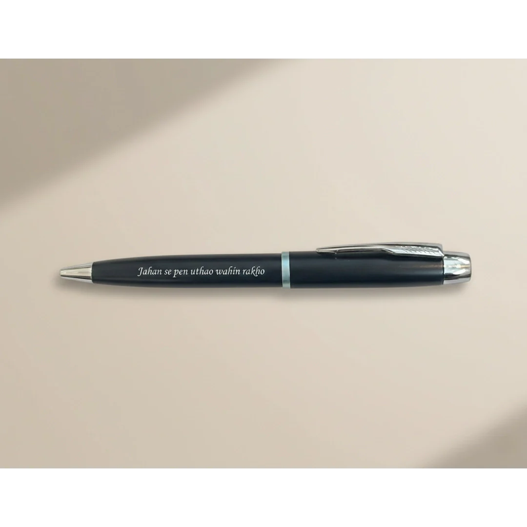 Professional Matte Black & Chrome Personalized Pen – Custom Engraved – Customized Pen