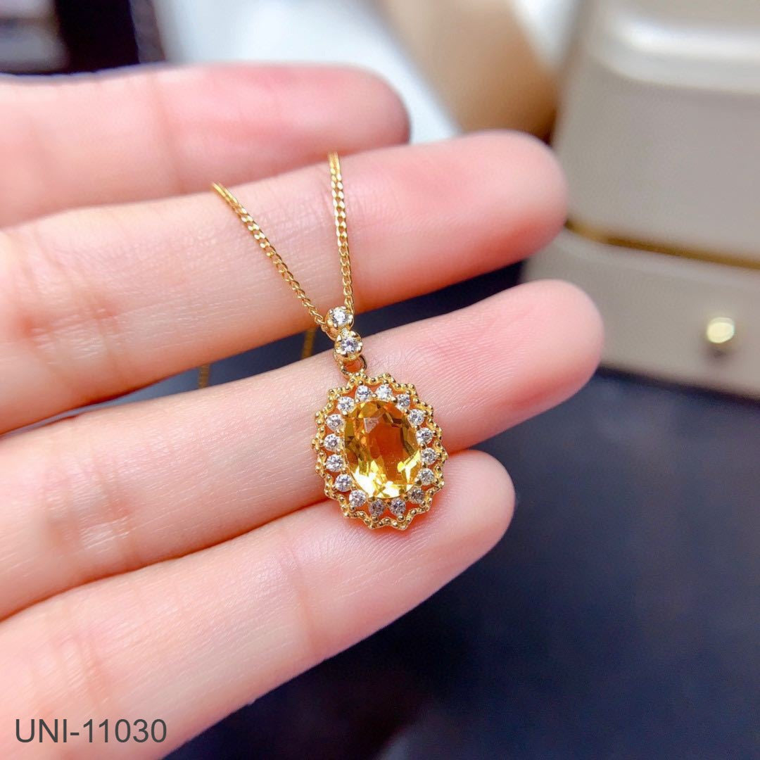 UNI-11030-2 - Oval Diamond Yellow  Gold - Necklace