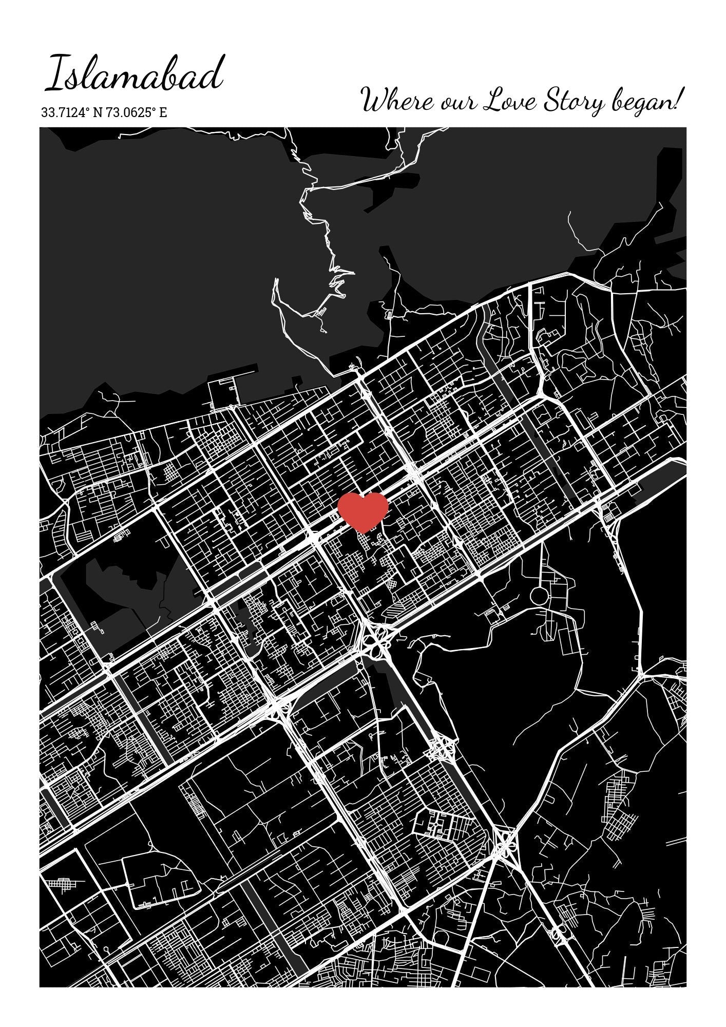 City Map Poster Islamabad (Customizable)