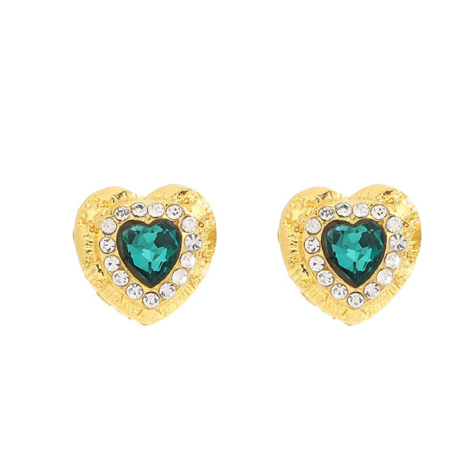 UNI-10543 - Green Crystal Diamond Gold  - Jewelry Set