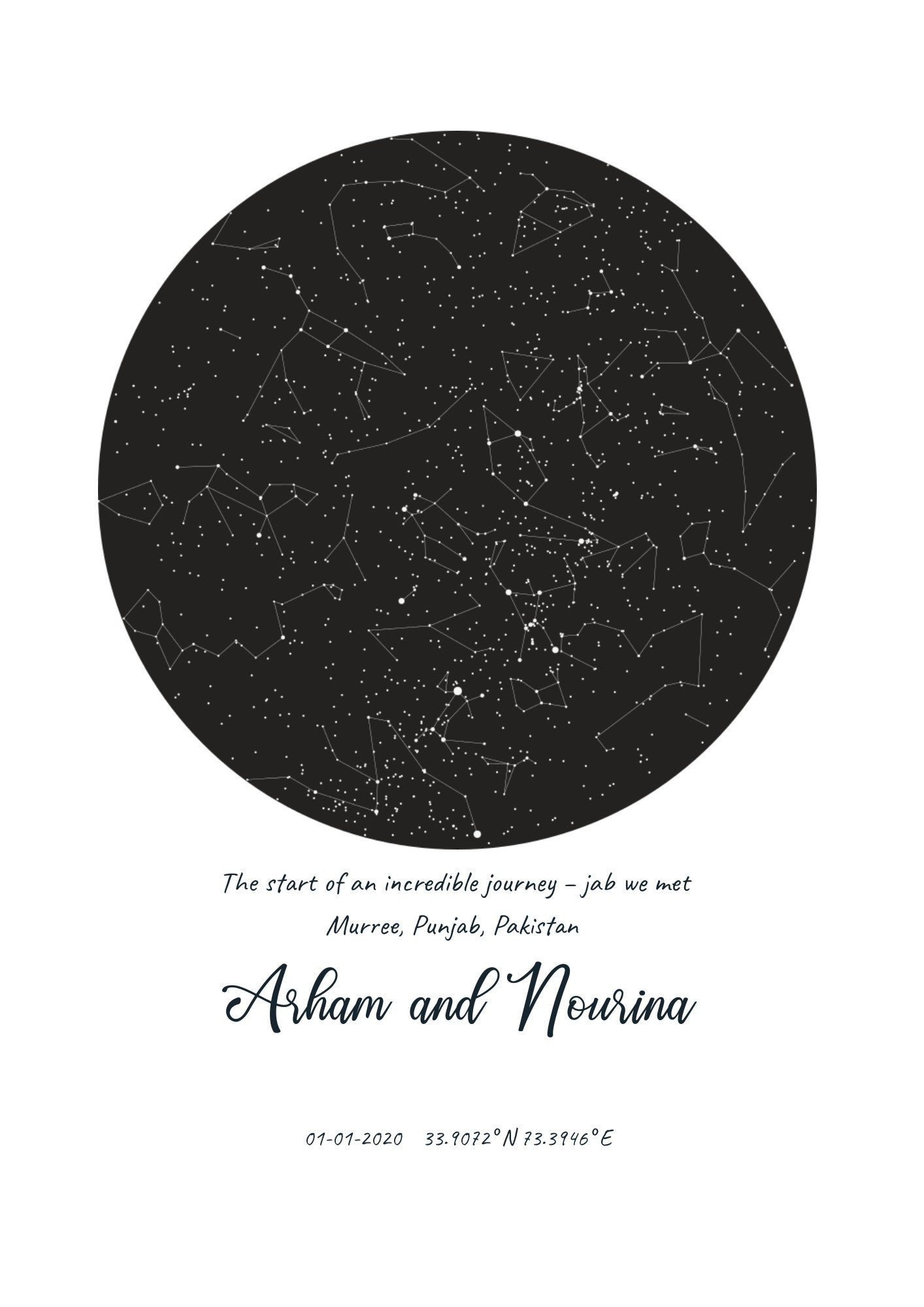 Moonstruck Star Map Poster (Customizable)