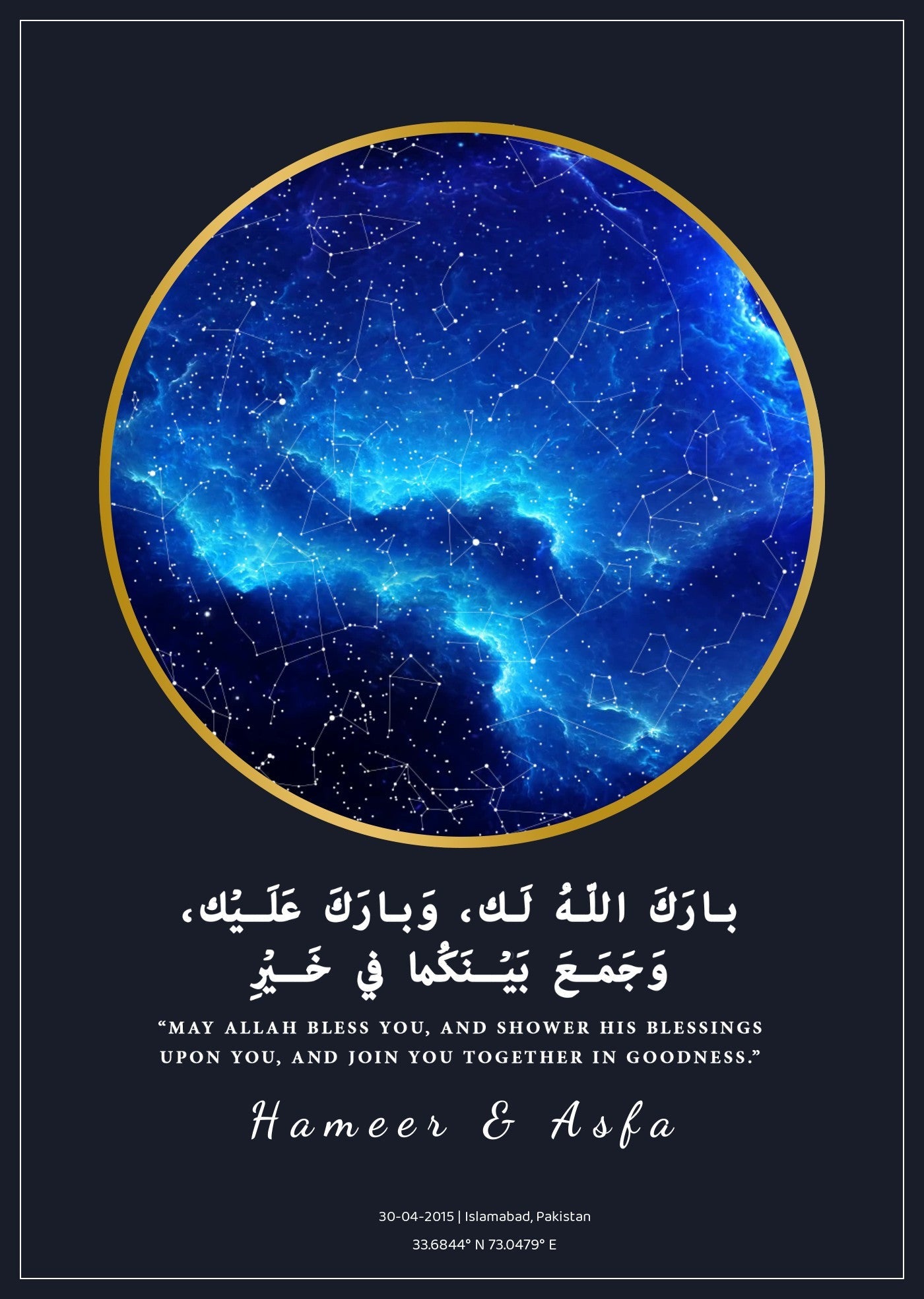 Qabool Hai Star Map Frame (Customizable)