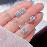 UNI-11019 - Diamonds Square Silver - Jewelry Set