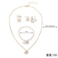 UNI-10540 - White Butterfly & Beaded Pearls - Jewelry Set