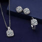 UNI-11019 - Diamonds Square Silver - Jewelry Set