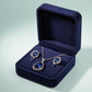 PJ-103 - Navy Blue Natural Stone Silver - Jewelry Set