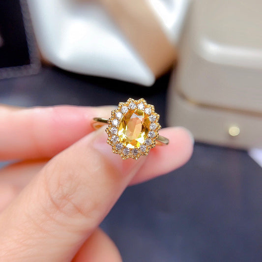 UNI-11030 - Oval Diamond Yellow  Gold - Jewelry Set