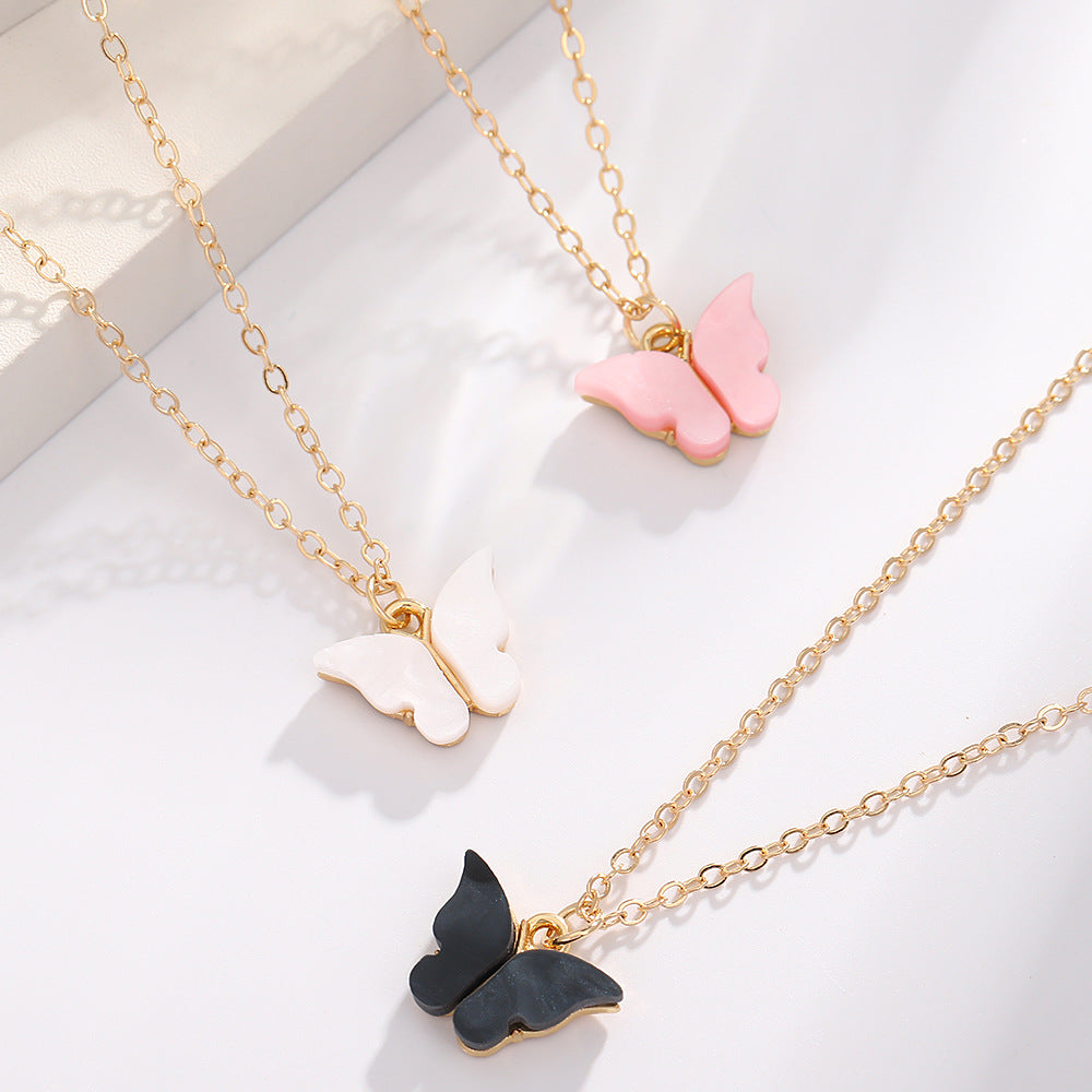 UNI-10554 - Pink Butterfly Pearl Gold  - Jewelry Set