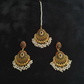 PJ-164 - Luxury Pearls & Black Diamonds Gold - Jewelry Set