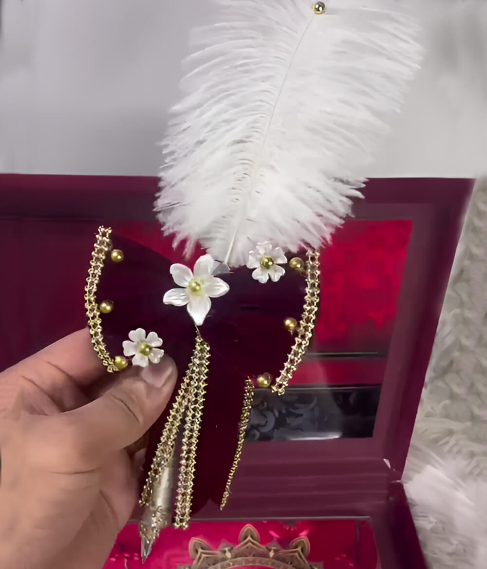 Premium Acrylic Nikah Plate and Pen for Marriage Ceremony