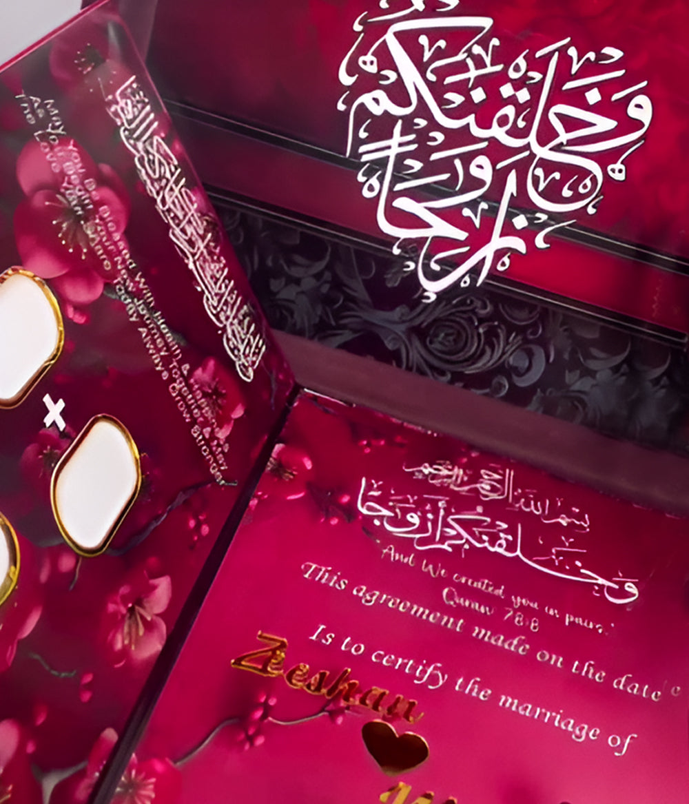 Luxury Islamic Wedding Acrylic Nikkah Certificate with BOX