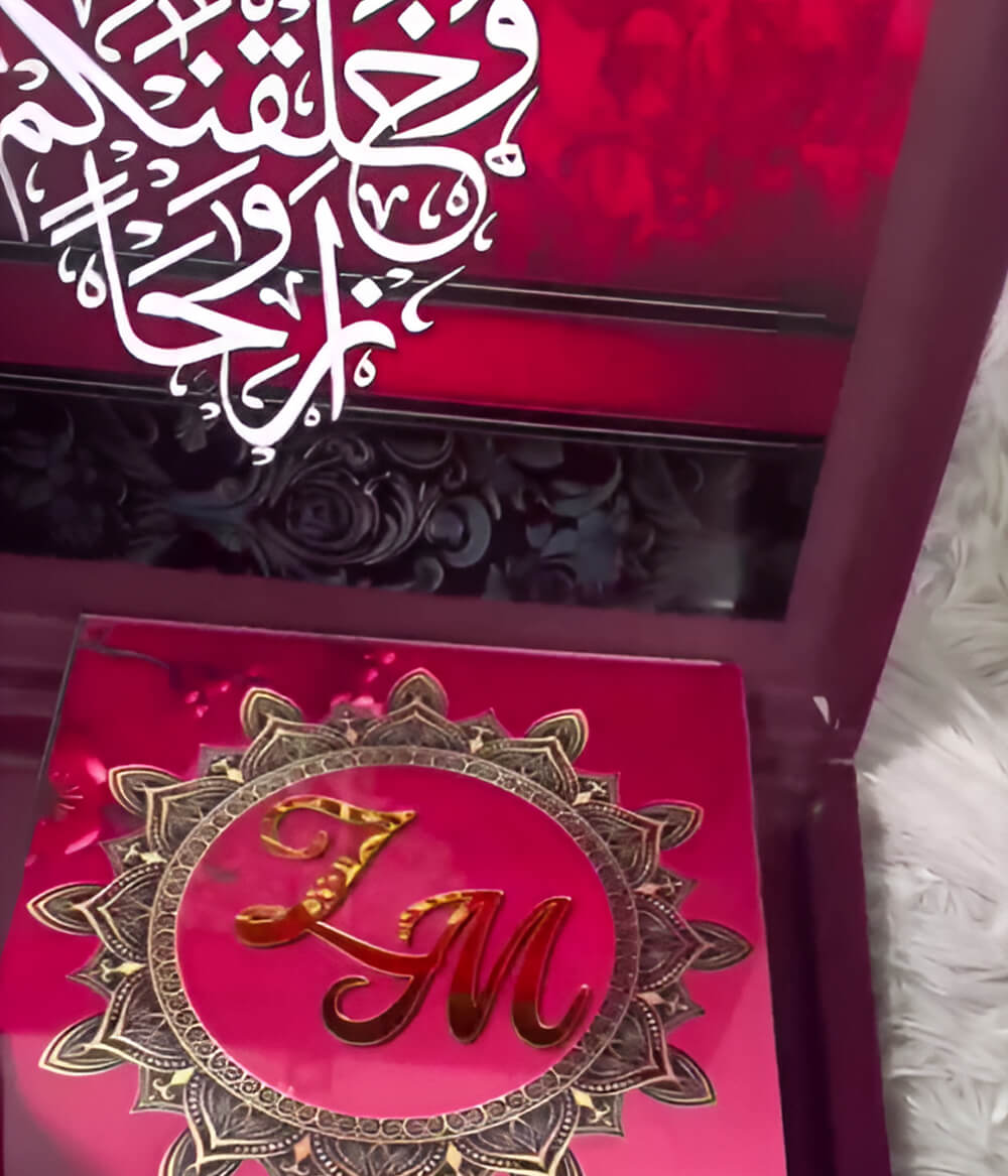 Custom Acrylic Wedding Book – Nikkah Book Pen and Box