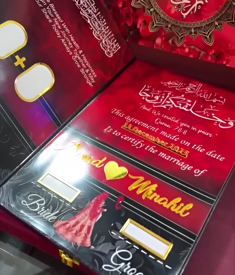 Acrylic Nikkah Book – Personalized Islamic Wedding Gift