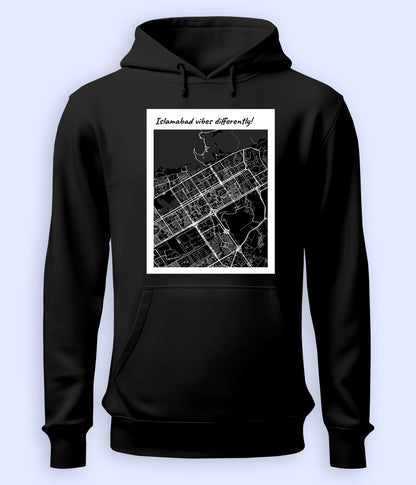 Islamabad City Map of Pakistan Pullover Unisex Hoodie (Customizable)
