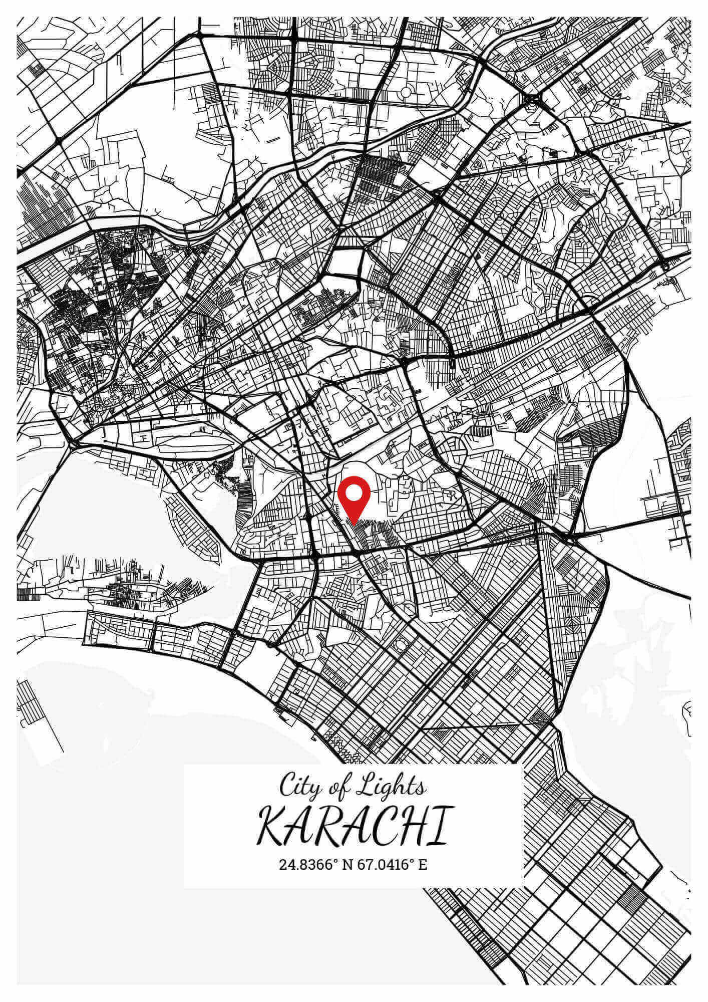 City Map Poster Karachi (Customizable)