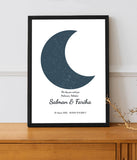 Crescent Star Map Poster (Customizable)