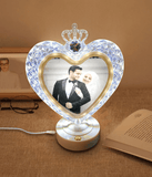 Crystal Heart Shape Photo Lamp with LED Touch Sensor