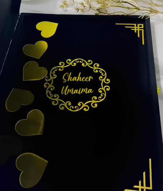 Customized  Nikah Velvet Book Kit with Nikkah Pen and Velvet Box