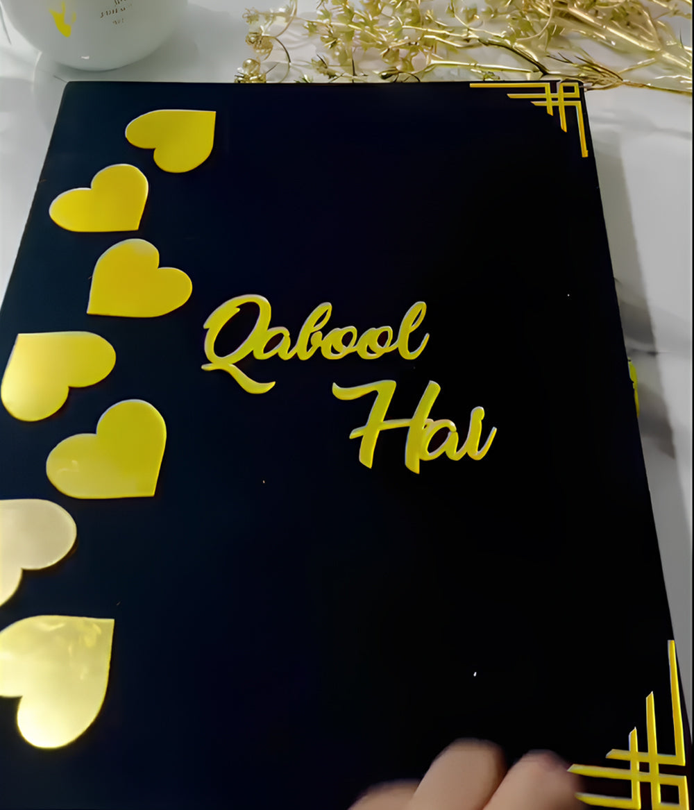 Customized  Nikah Velvet Book Kit with Nikkah Pen and Velvet Box