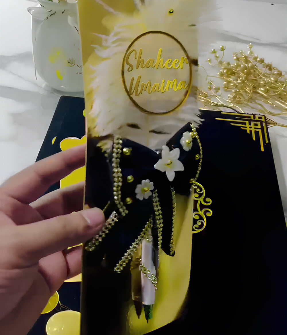 Customized  Nikah Velvet Book Kit with Nikkah Pen and Velvet Box