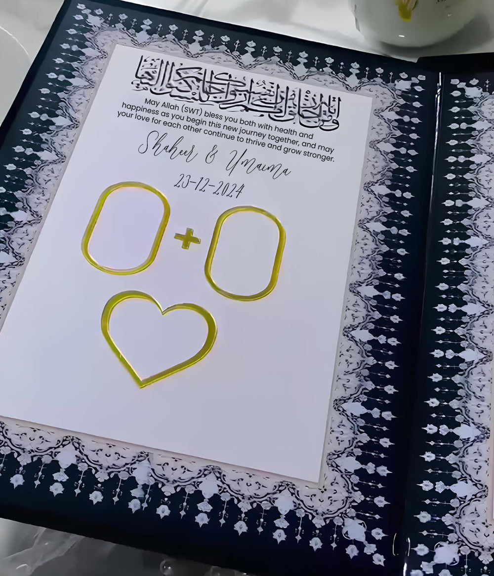 Customized  Nikah Velvet Book Kit with Nikkah Pen and Velvet Box