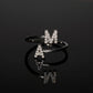 Double Initial Diamond Open Ring