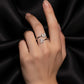 Double Initial Diamond Open Ring