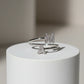 Double Initial Diamond Open Ring