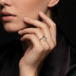 Double Initial Diamond Open Ring
