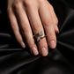 Double Initial Diamond Open Ring