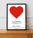 Heart Shaped Star Map Frame (Customizable)