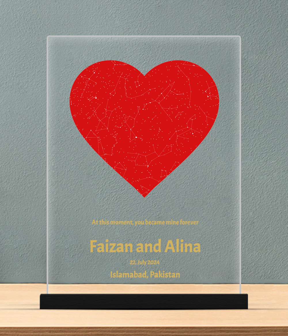 Heart Shape Acrylic Plaque (Customizable)