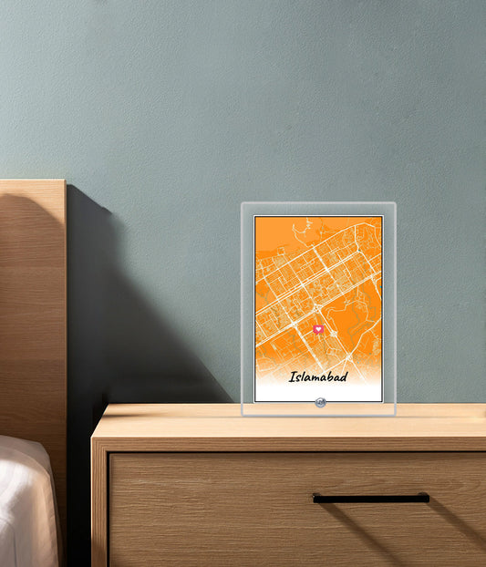 Karachi Lahore Islamabad Map Plaque (Customizable)