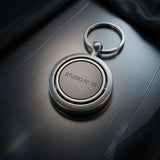 Luxury Brushed Silver Spinner Keychain – Custom Engraved Metal Key Ring – Customized Keychain