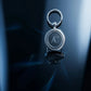 Luxury Brushed Silver Spinner Keychain – Custom Engraved Metal Key Ring – Customized Keychain