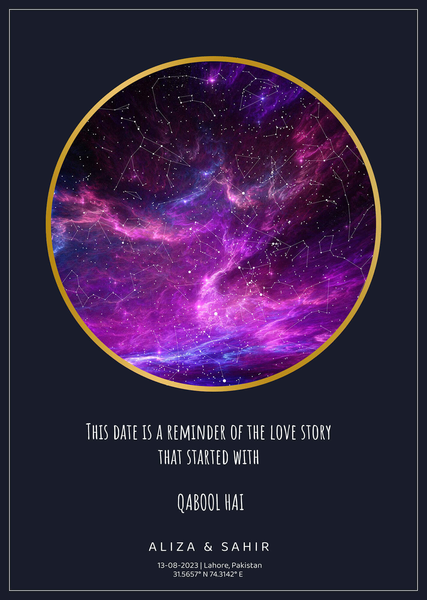 Lavender Star Map Poster (Customizable)