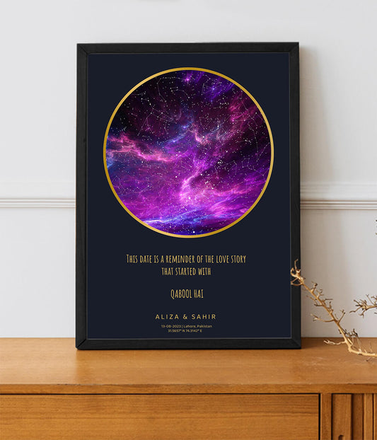 Lavender Star Map Poster (Customizable)