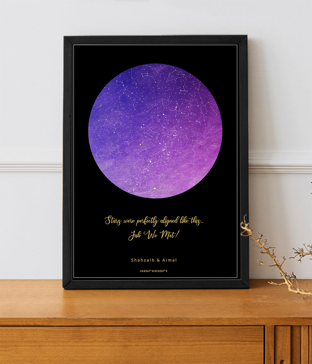 Lilac Star Map Poster (Customizable)