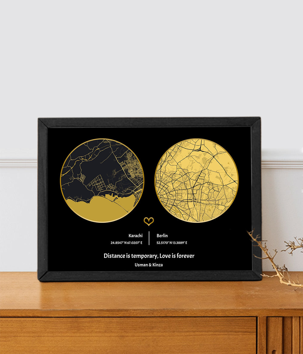 Long Distance Love Circles Frame (Customizable)