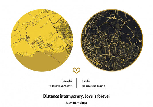 Long Distance Love Circles Frame (Customizable)