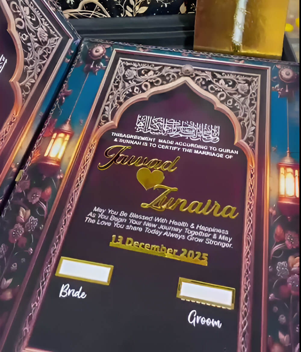 Luxury Acrylic Nikkah Book with Pen and Box Set