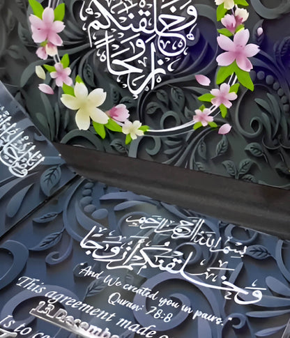 Luxury Islamic Wedding Acrylic Nikkah Certificate with BOX