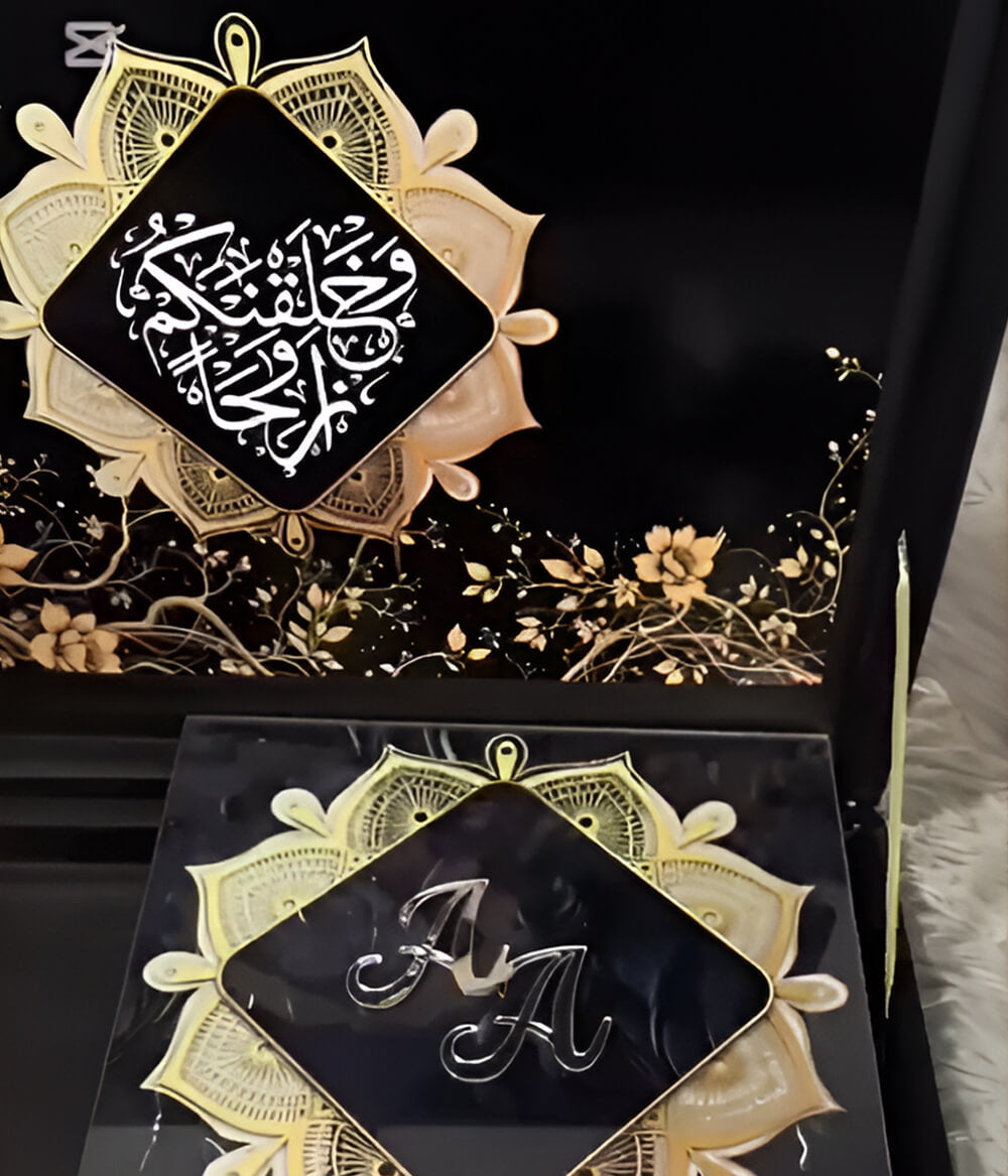 Custom Acrylic Wedding Book – Nikkah Book Pen and Box