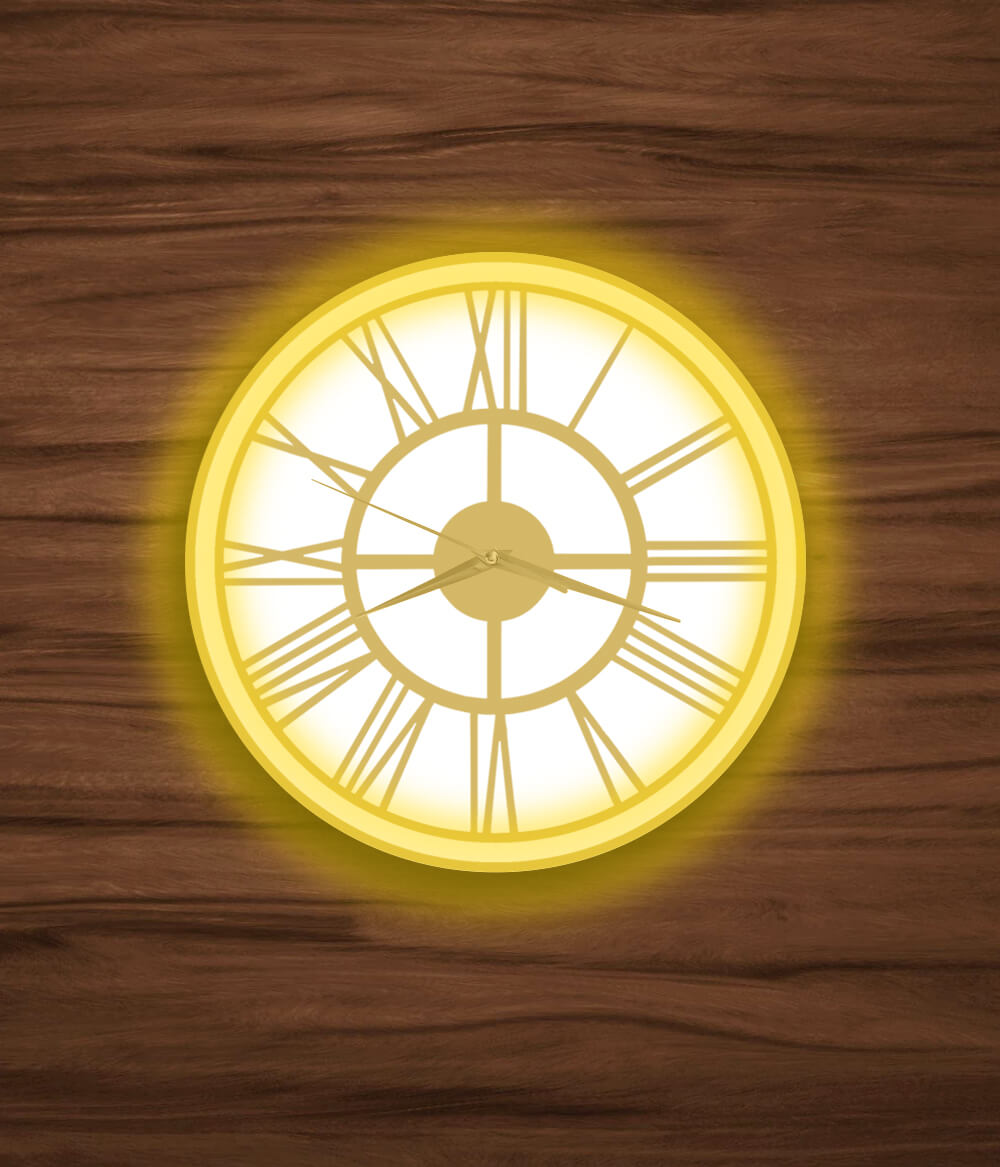 Modern Wall Clock with Light
