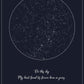 Night Blue Star Map Poster (Customizable)