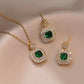 UNI-11040 - Green  Diamond Gold - Jewelry Set