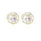 UNI-11026-1 - White Flower Gold - Earring